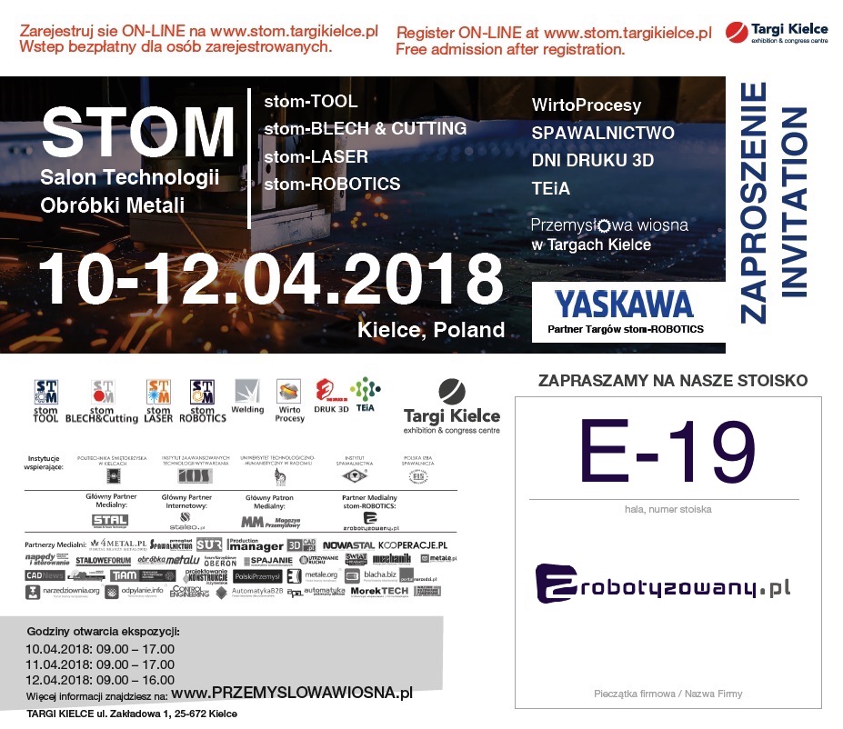 Bezpłatne zaproszenie na stom-ROBOTICS 2018